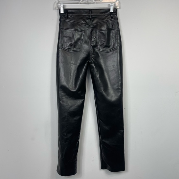 ARITZIA Wilfred The Melina Pant Black High Rise Straight Leg Faux Vegan Leather - Picture 9 of 16